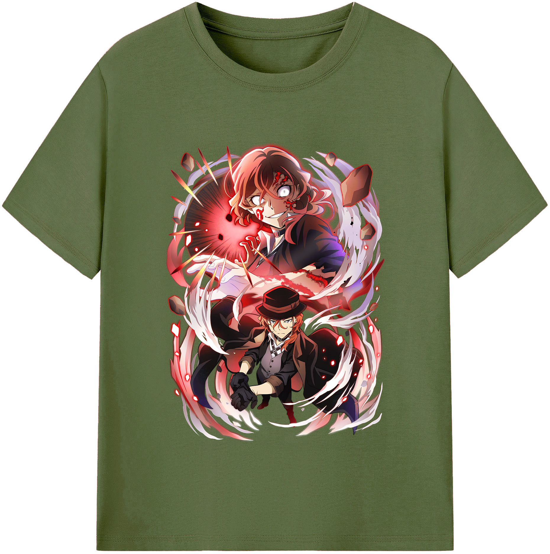 （画像用） 文豪ストレイドッグス Bungo Stray Dogs 綿100％半袖Tシャツ（フロントプリント）